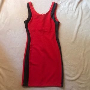 Red and Black Body Con Dress